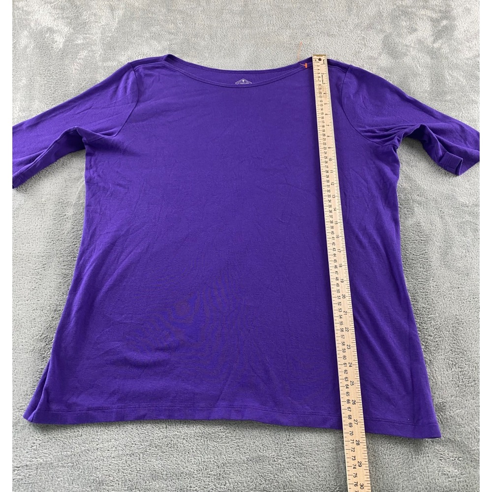 St. Johns Bay‎ Womens Purple Cotton Classic Boatneck Tee Elbow Sleeve XXLT Tall - Picture 6 of 8